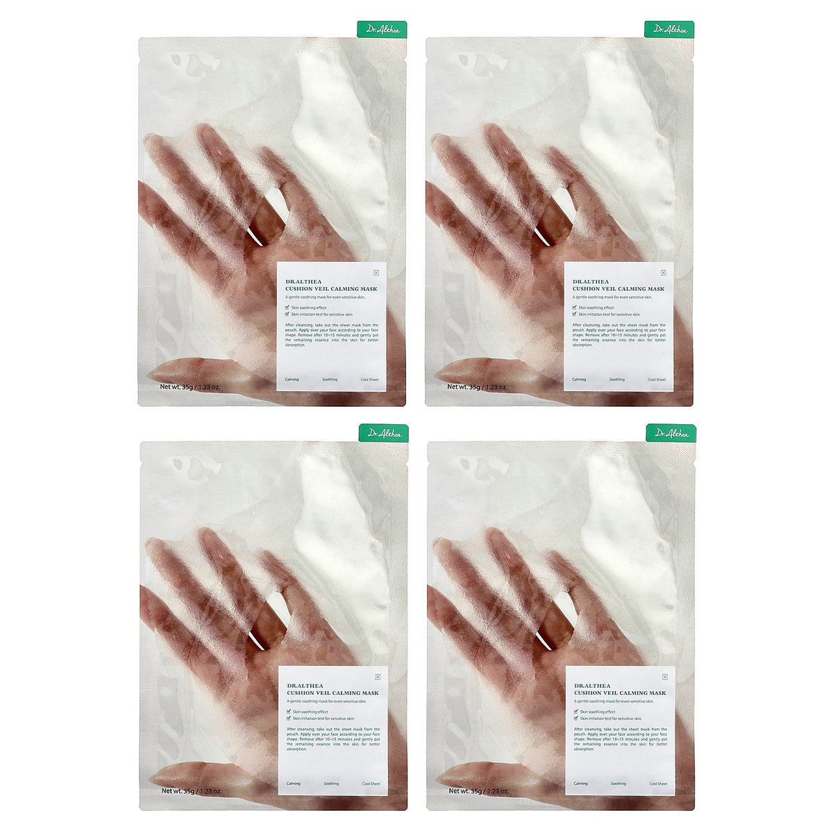 Dr. Althea, Cushion Veil Calming Beauty Mask, 4 Sheets, 1.23 oz (35 g) Each