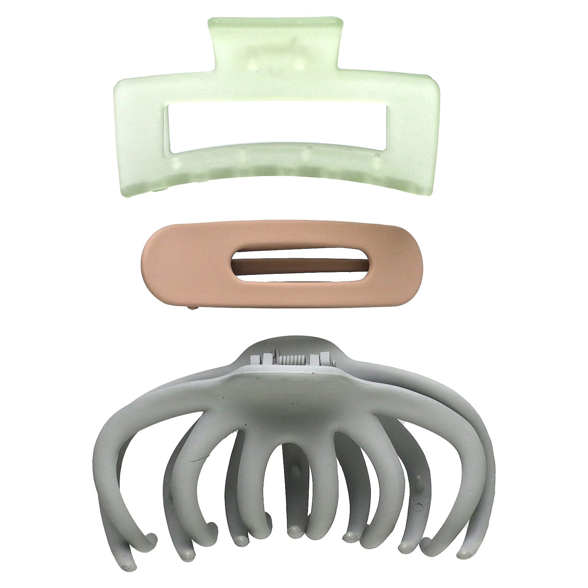 Kitsch, Recycled Plastic Assorted Claw Clip Set , Octopus Claw Clip, 3 Clips