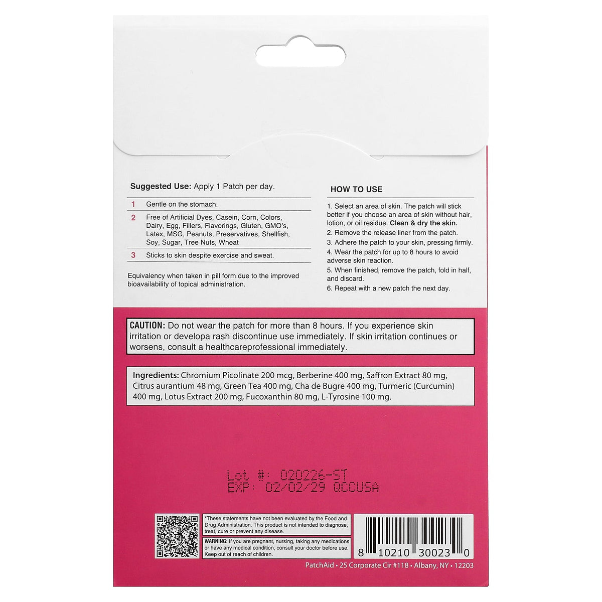 PatchAid, Slim Trim Appetite Suppressant Patch, 30 Patches
