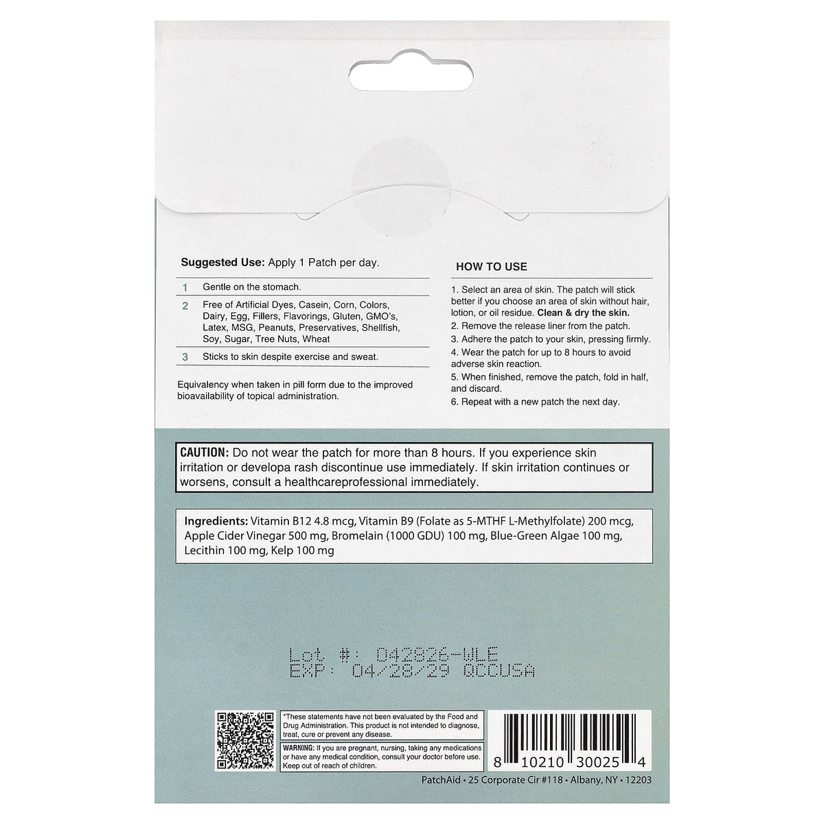 PatchAid, Natural Weight Loss Enhancer Patch, 30 Patches