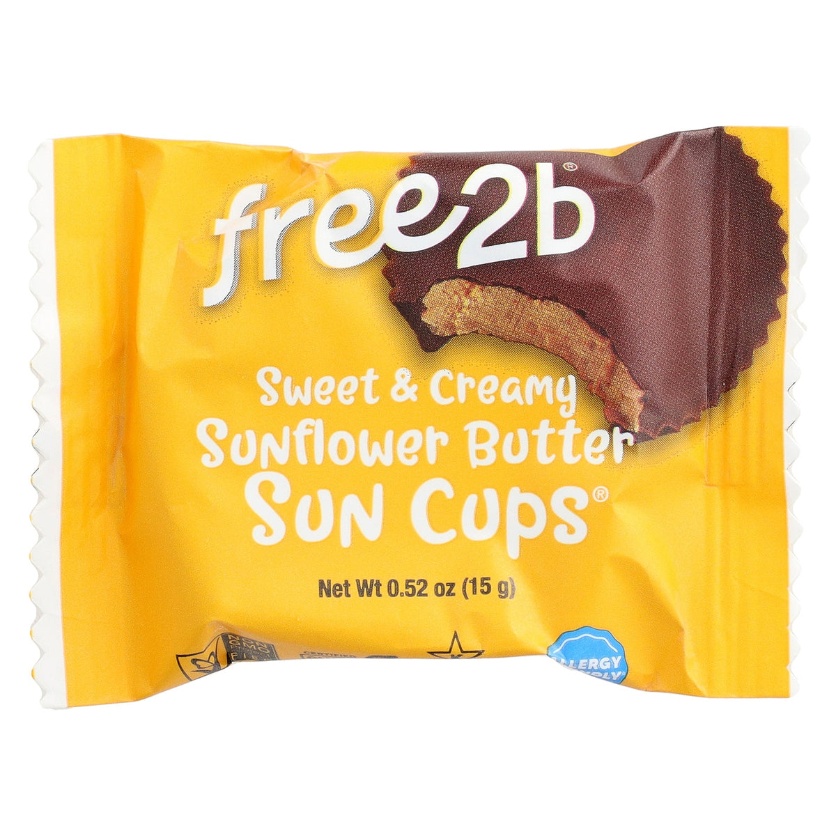 Free2B, Bag O' Treats, Sweet & Creamy Sunflower Butter Sun Cups®, 20 Cups, 0.52 oz (15 g) Each