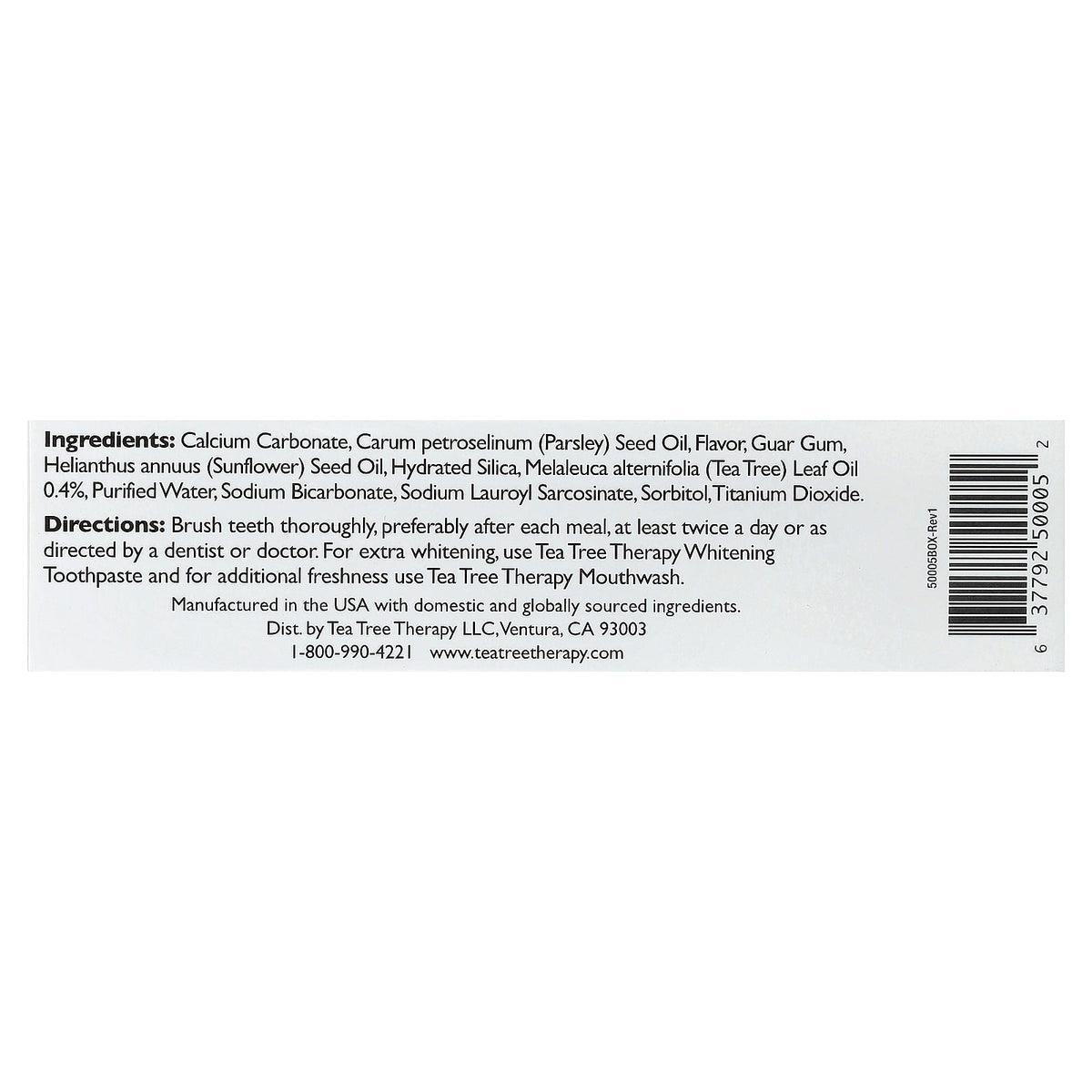 Tea Tree Therapy, Tea Tree Toothpaste with Baking Soda, 5 oz (142 g)