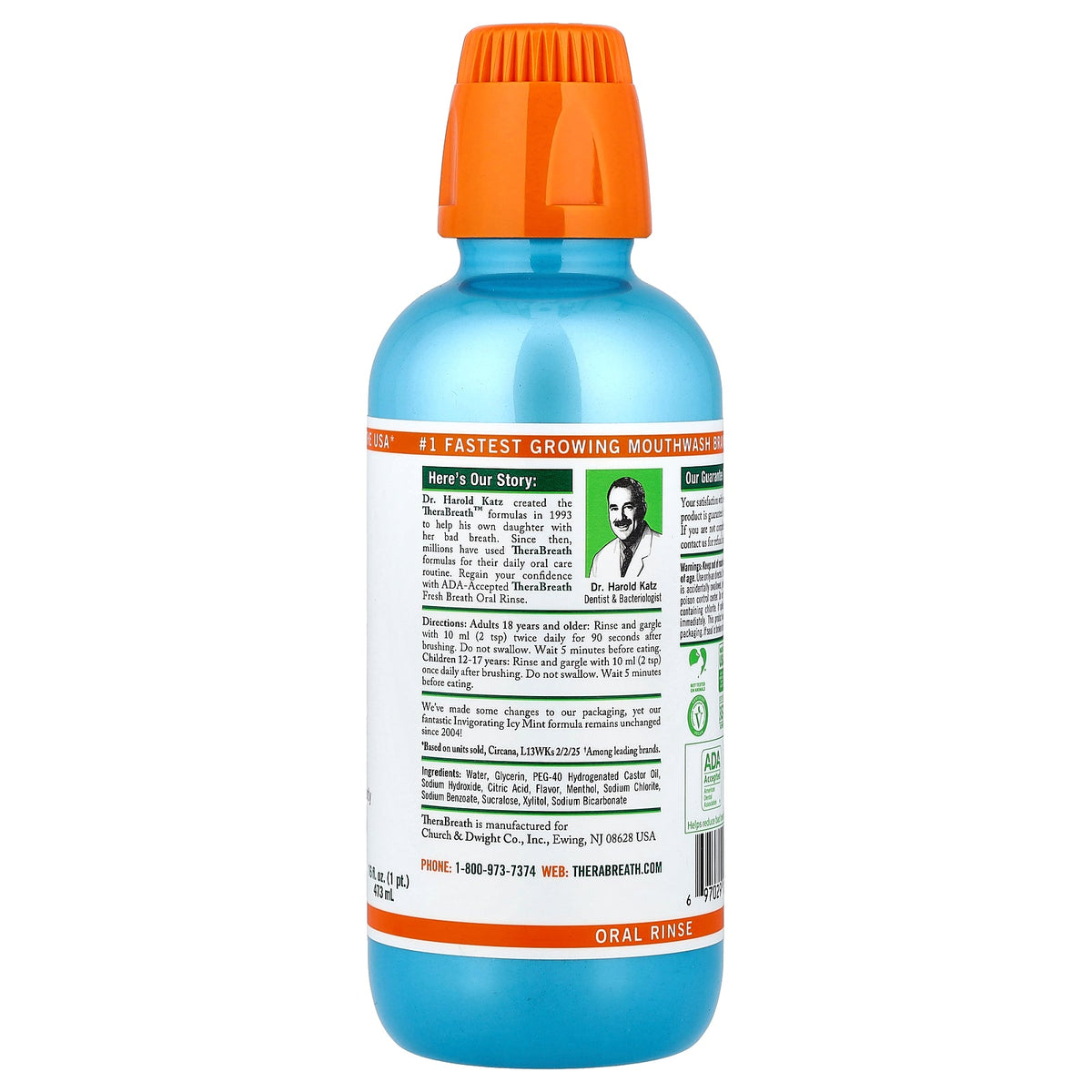 TheraBreath, Fresh Breath Oral Rinse, Invigorating Icy Mint, 16 fl oz (473 ml)