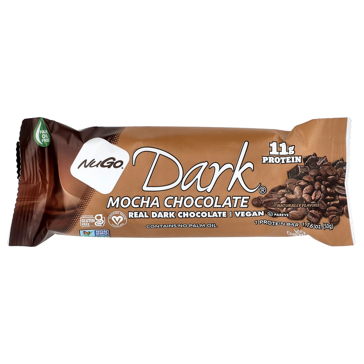 NuGo Nutrition, Dark® Protein Bars, Mocha Chocolate, 12 Bars, 1.76 oz (50 g) Each