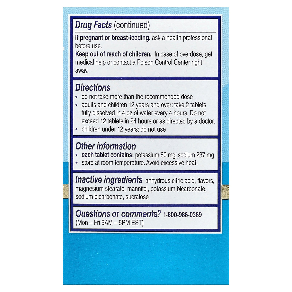Alka-Seltzer Plus, Cough & Chest Congestion, Cool Blueberry Pomegranate, 20 Effervescent Tablets