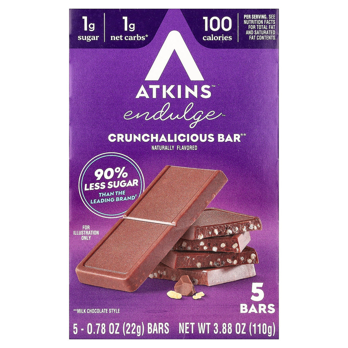 Atkins, Endulge™, Crunchalicious Bar, 5 Bars, 0.78 oz (22 g) Each