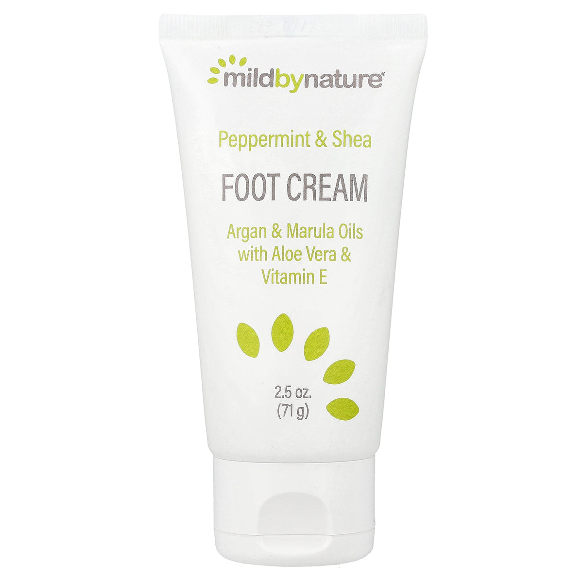Mild By Nature, Peppermint & Shea Foot Cream with Argan & Marula Oils, 2.5 oz (71 g)