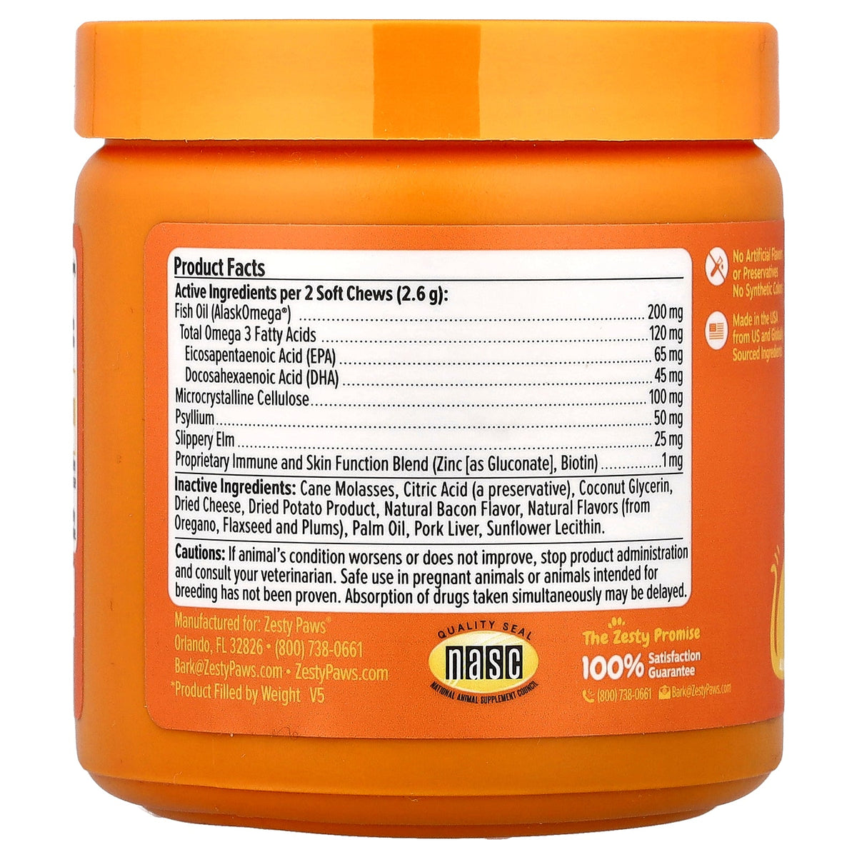 Zesty Paws, Hairball Bites™, For Cats, All Ages, Bacon, 60 Soft Chews, 2.7 oz (78 g)
