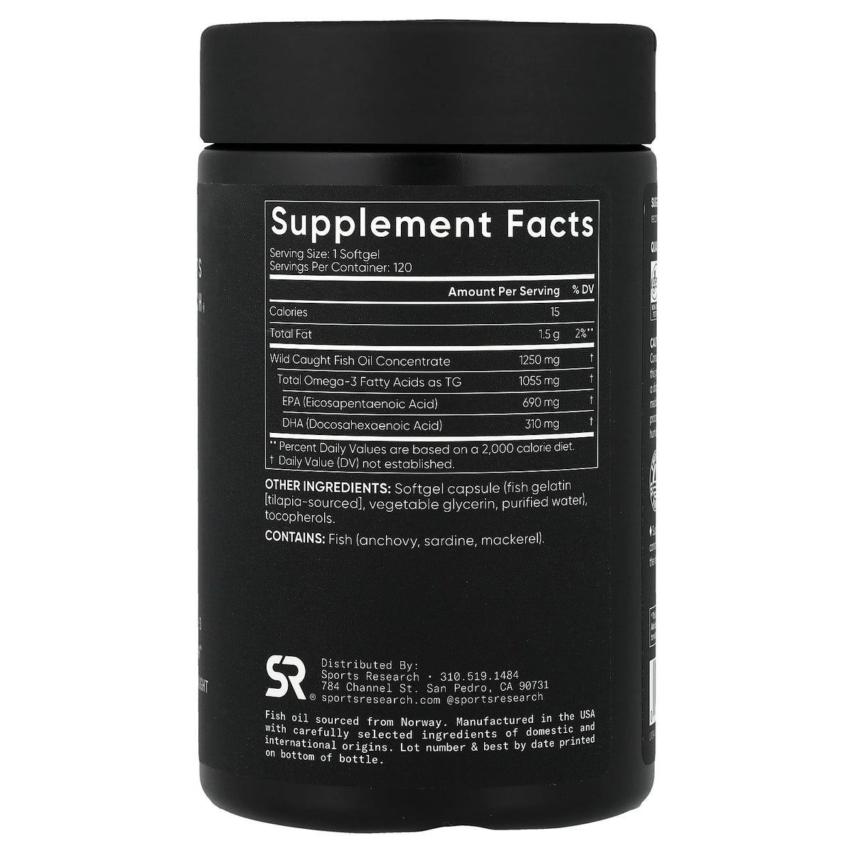 Sports Research, Omega-3 Fish Oil, Triple Strength, 120 Softgels