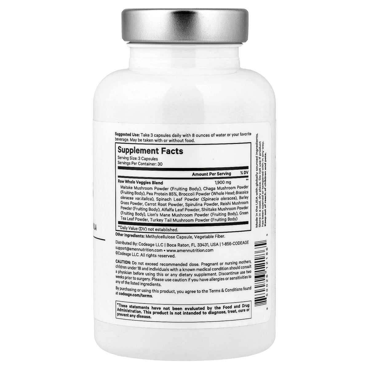 Codeage, Amen, Veggies, 90 Vegetable Capsules
