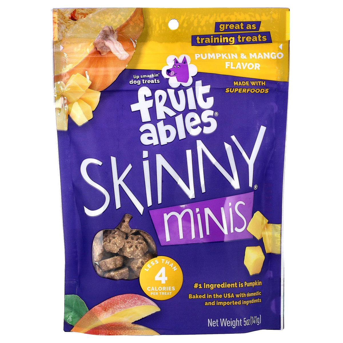Fruitables, Skinny Minis®, Dog Treats, Pumpkin & Mango, 5 oz (141 g)