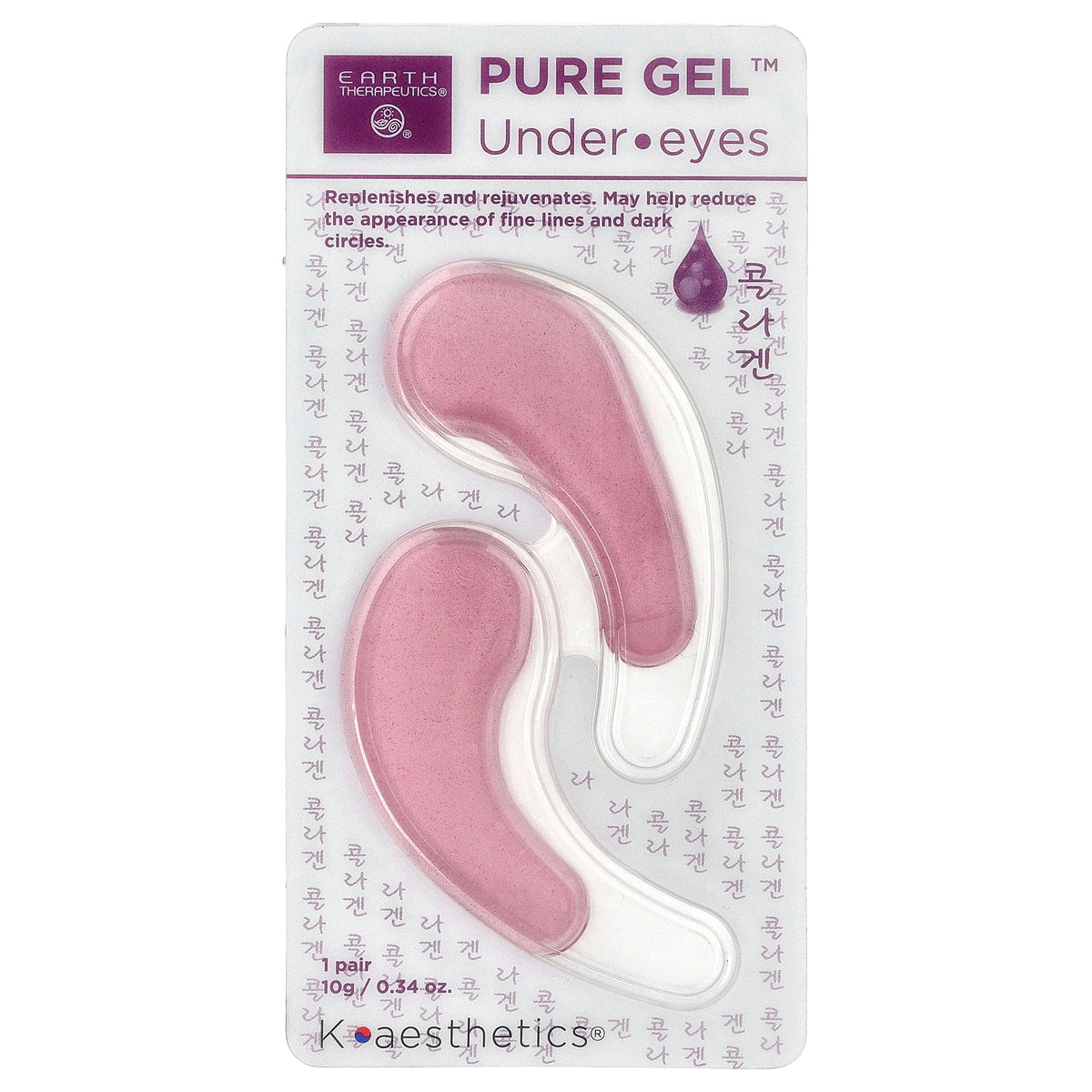 Earth Therapeutics, Pure Gel™, Under Eyes, 1 Pair, 0.34 oz (10 g)