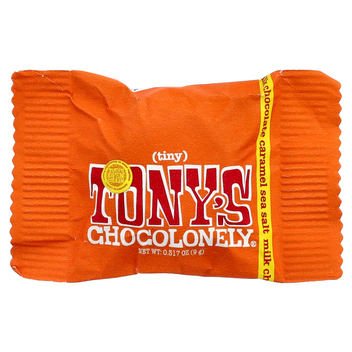 Tony's Chocolonely, Tiny Milk Chocolate, Caramel Sea Salt, 14 Pieces, 0.32 oz (9 g) Each