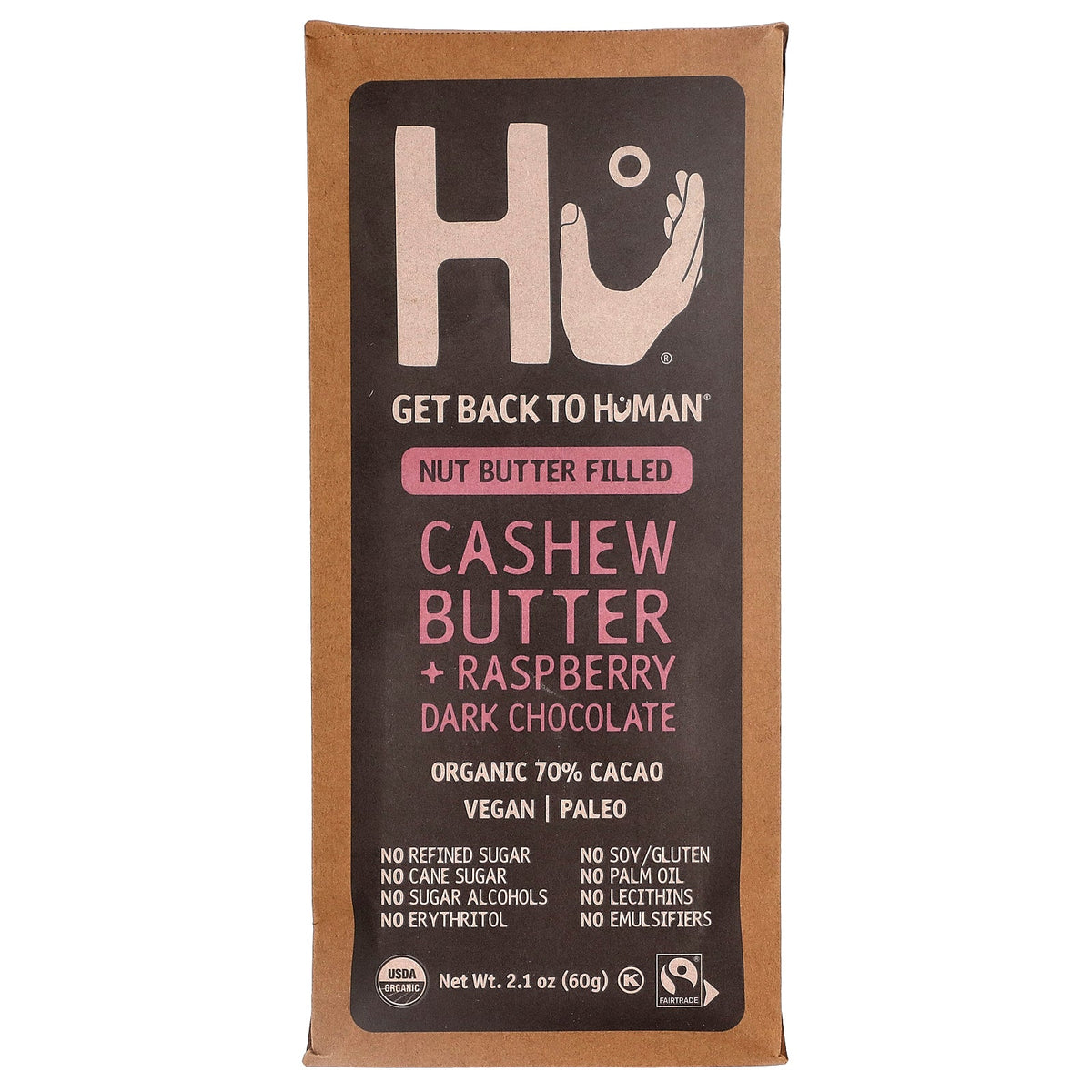 Hu, Cashew Butter + Raspberry Dark Chocolate, 70% Cacao, 2.1 oz (60 g)