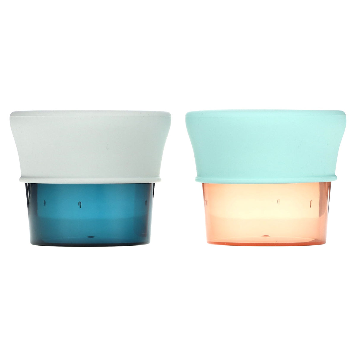 Boon, Snug Snack®, Universal Silicone Snack Lid with Cup, 9m+, 2 Cups & 2 Lids, 7 oz (207 ml) Each