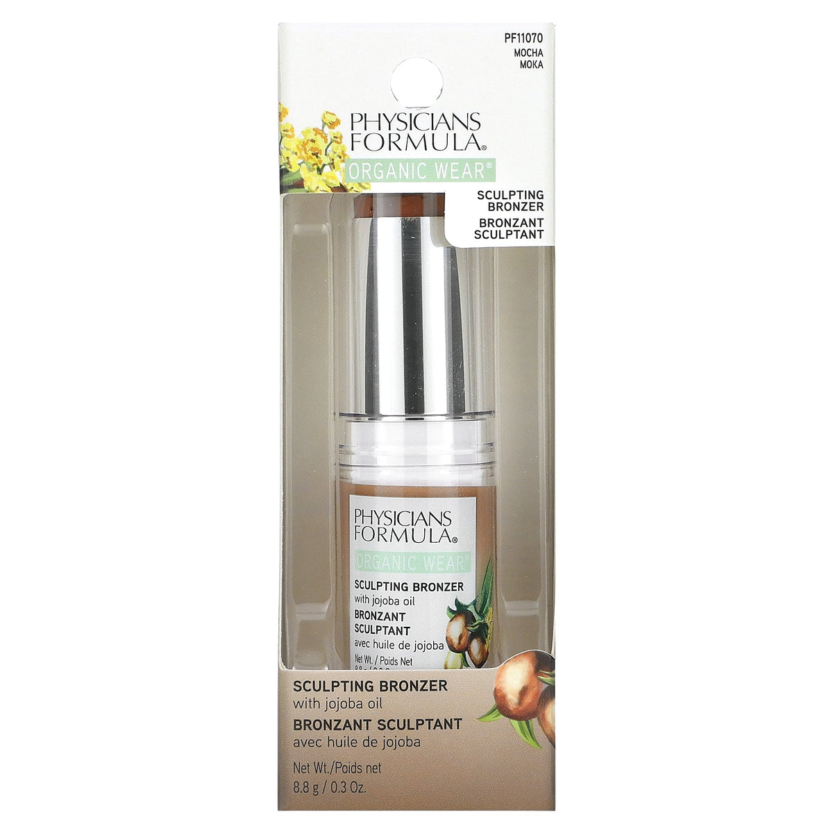 Physicians Formula, Organic Wear, Sculpting Bronzer with Jojoba Oil, PF11070 Mocha, 0.3 oz (8.8 g)