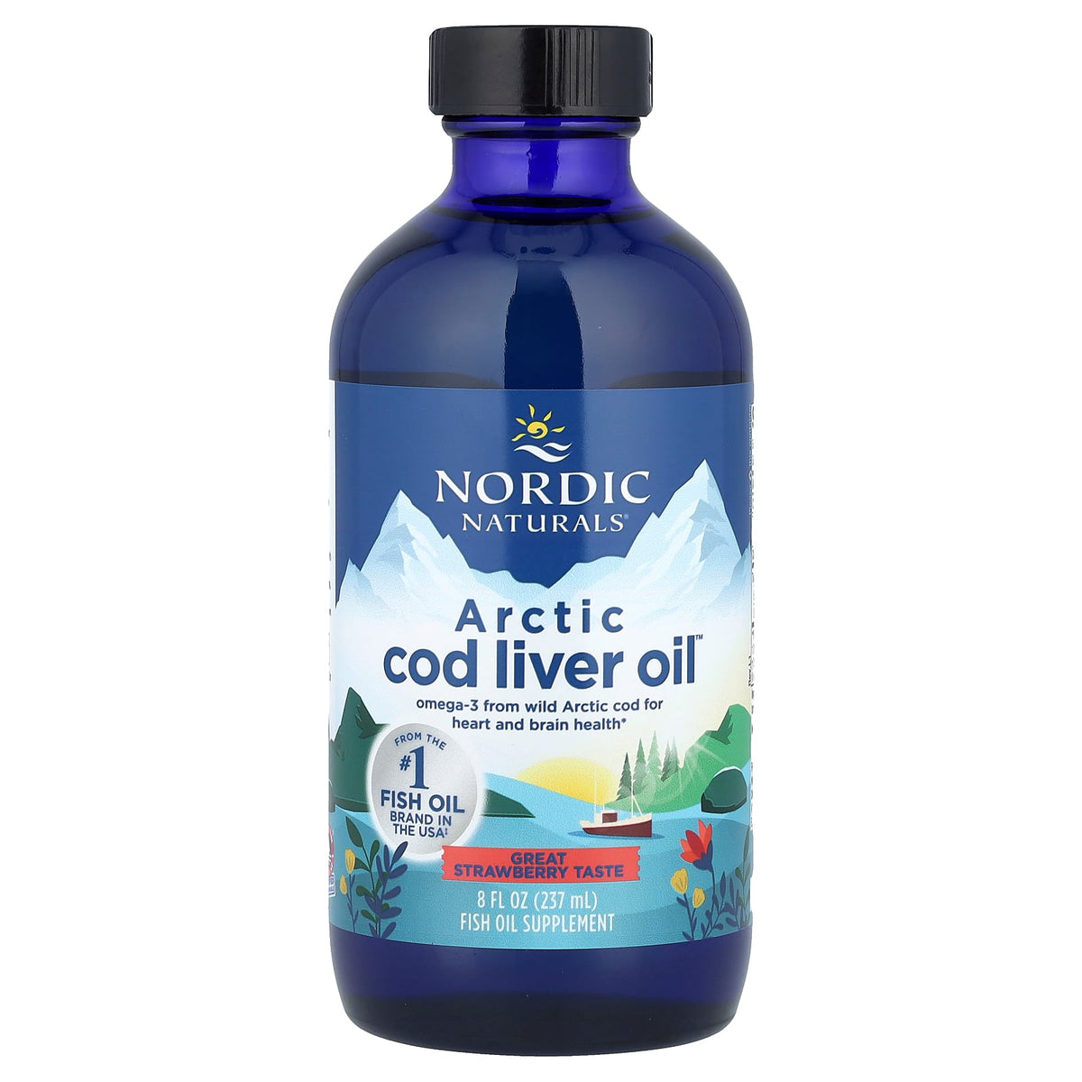 Nordic Naturals, Arctic Cod Liver Oil™, Strawberry, 8 fl oz (237 ml)