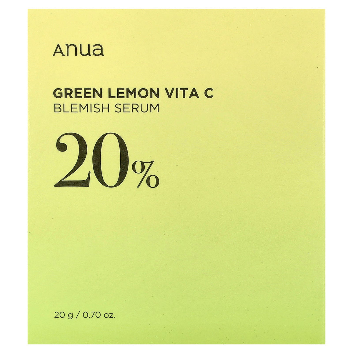 Anua, Green Lemon Vita C Blemish Serum 20%, 0.7 oz (20 g)