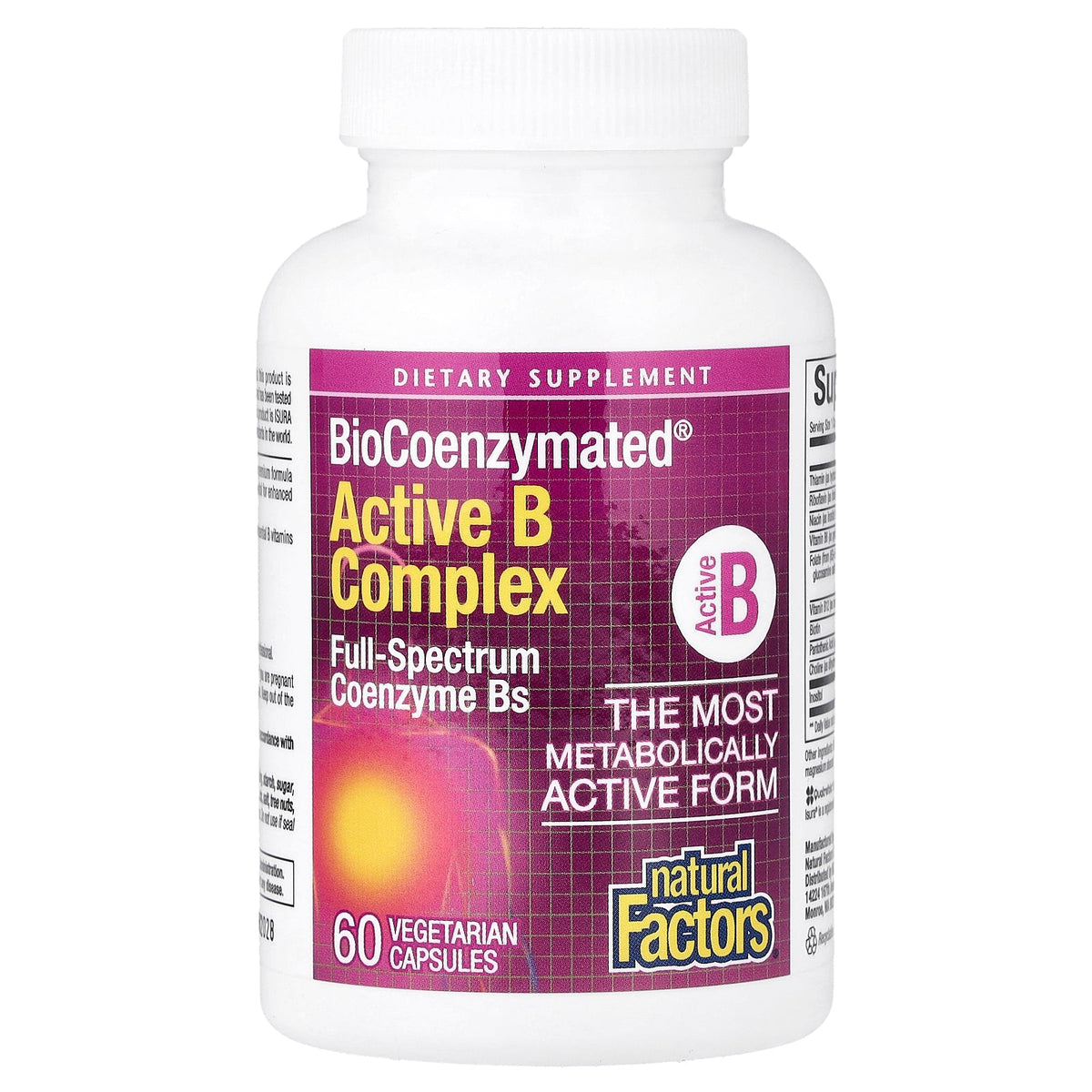 Natural Factors, BioCoenzymated®, Active B Complex, 60 Vegetarian Capsules