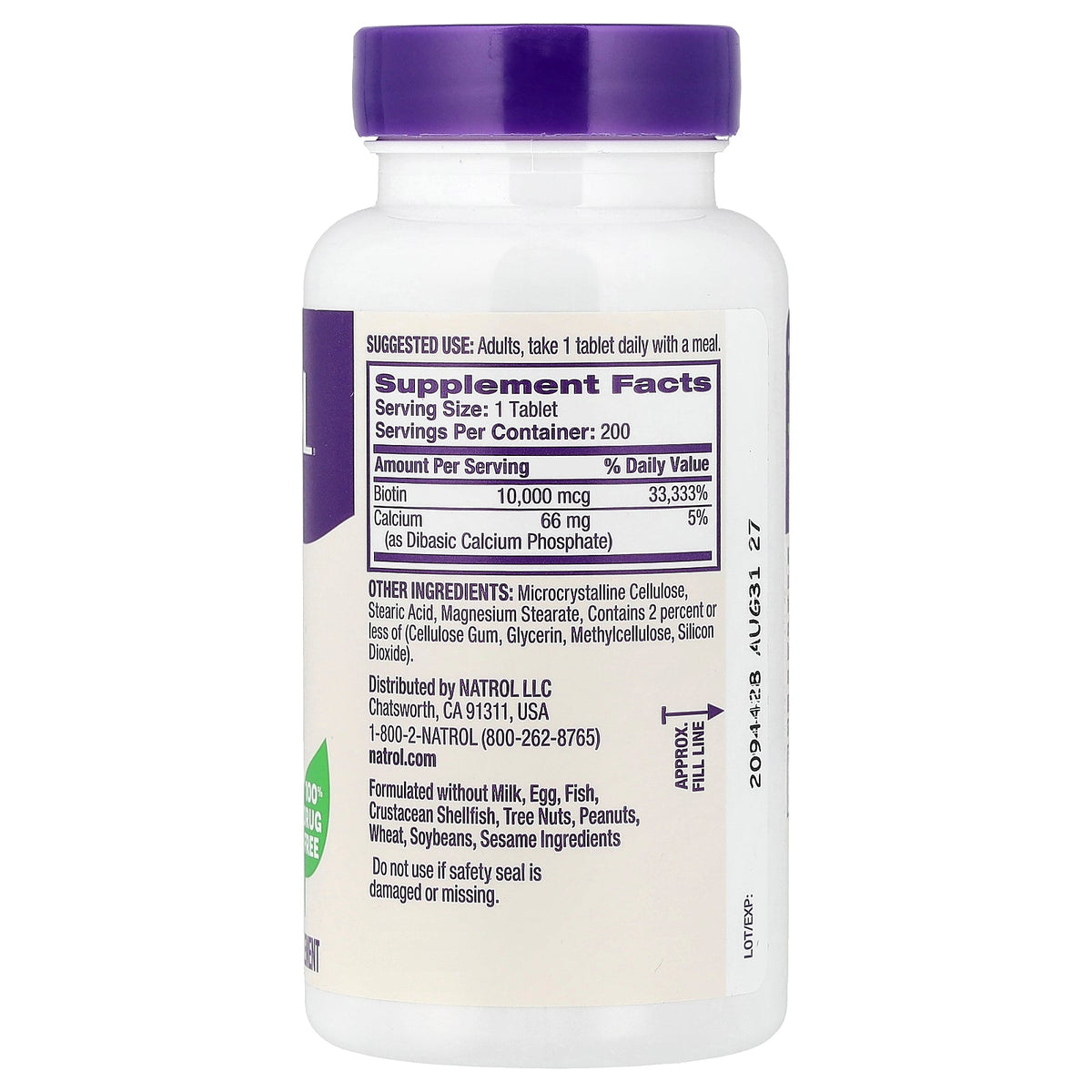 Natrol, Biotin, 200 Tablets
