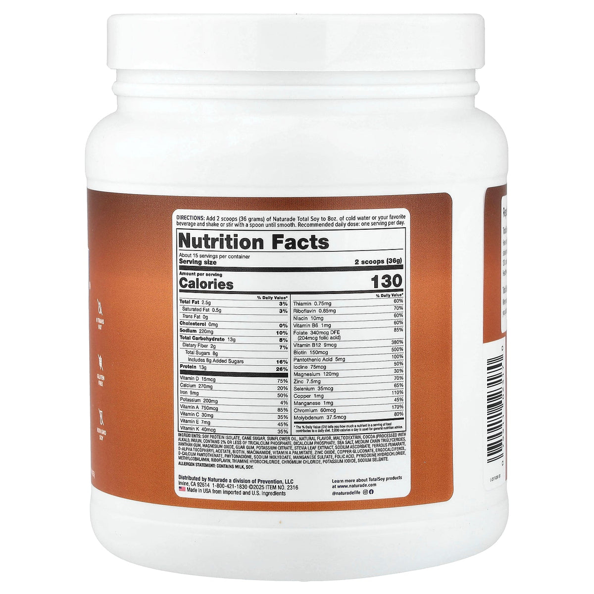Naturade, Total Soy®, Meal Replacement, Chocolate, 1.2 lb (540 g)