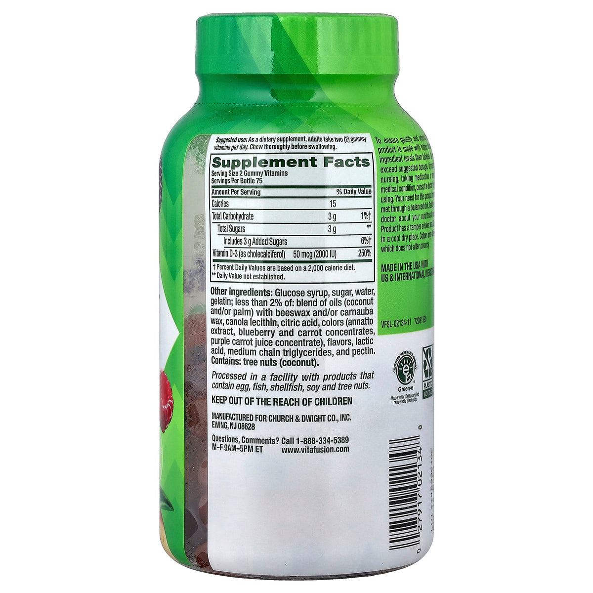 VitaFusion, Vitamin D3, Berry & Peach, 150 Gummies (25 mcg per Gummy)