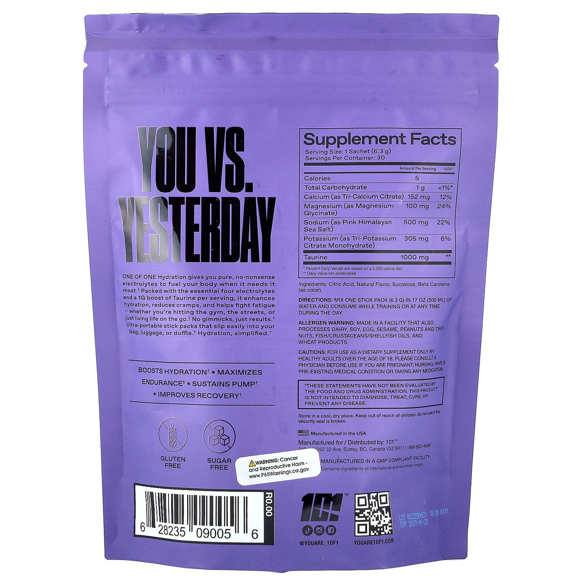 ONE OF ONE, Hydration, Citrus , 30 Sachets, 6.67 oz (189 g)