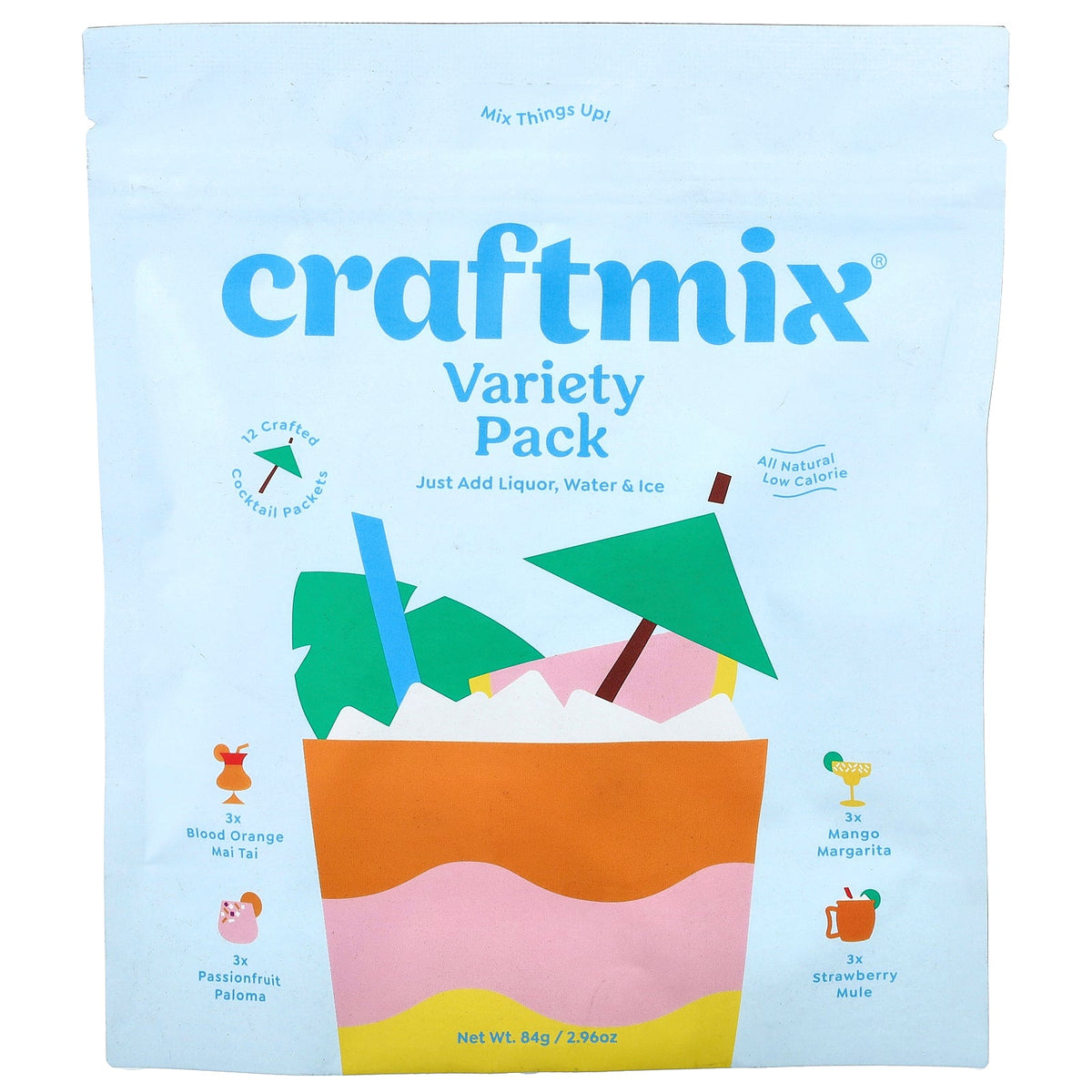 Craftmix, Cocktail Mix Packets, Variety Pack, 12 Packets, 2.96 oz, (84 g)