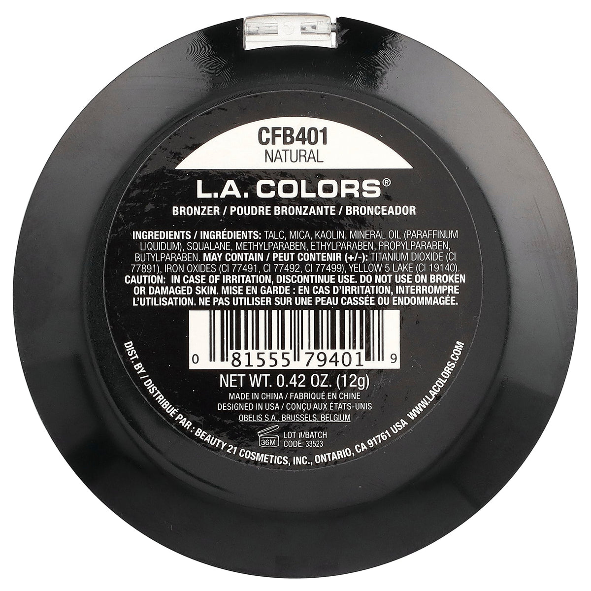 L.A. Colors, Bronzer, CFB401 Natural, 0.42 oz (12 g)