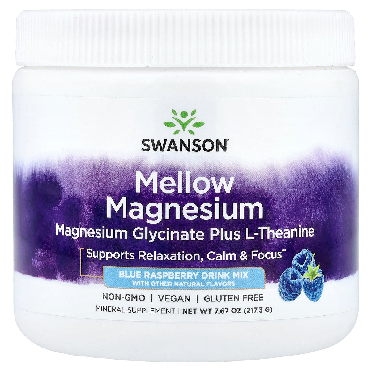 Swanson Vitamins, Mellow Magnesium Drink Mix, Blue Raspberry, 7.67 oz (217.3 g)
