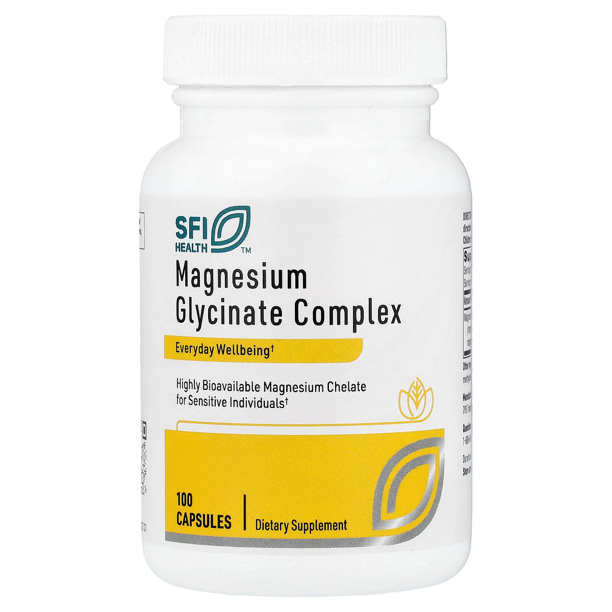 SFI Health, Magnesium Glycinate Complex, 100 Capsules (100 mg per Capsule)