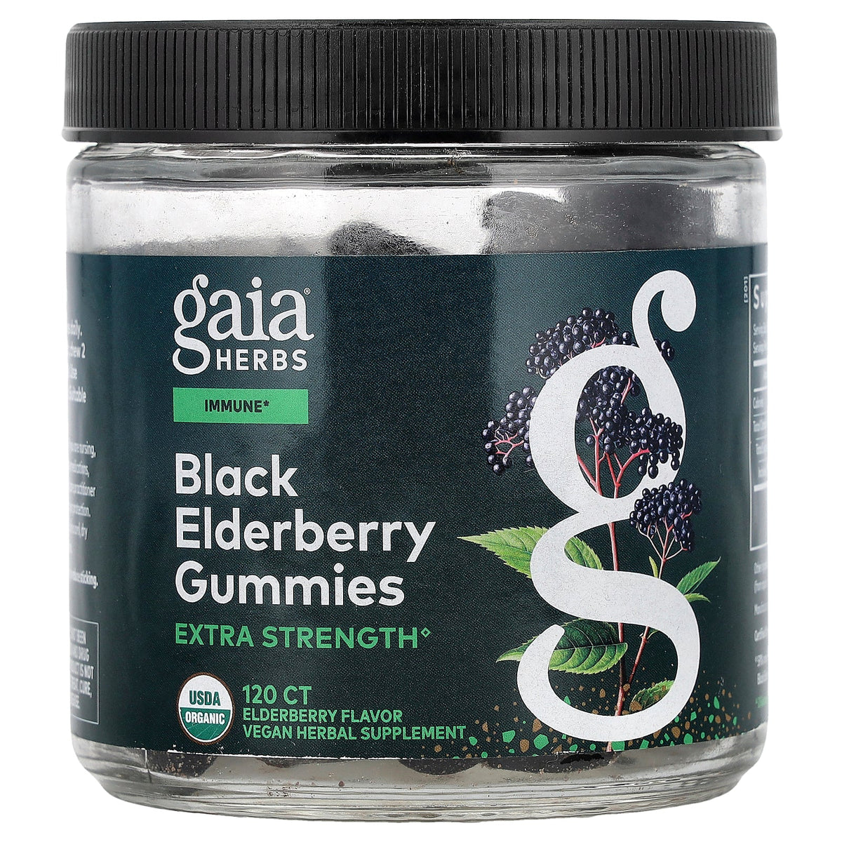 Gaia Herbs, Black Elderberry Gummies, 120 Gummies