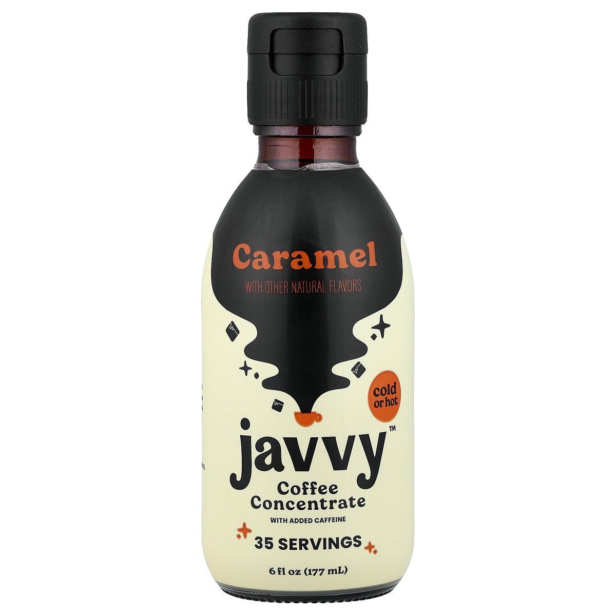 Javvy Coffee, Coffee Concentrate With Added Caffeine, Caramel, 6 fl oz (177 ml)