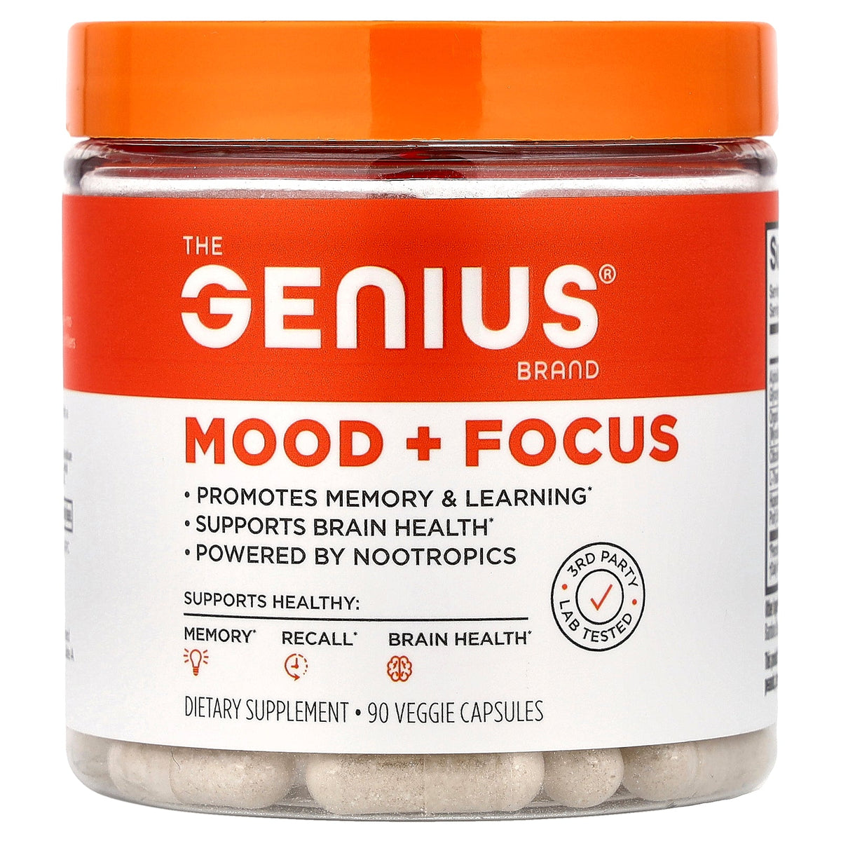The Genius Brand, Mood + Focus, 90 Veggie Capsules