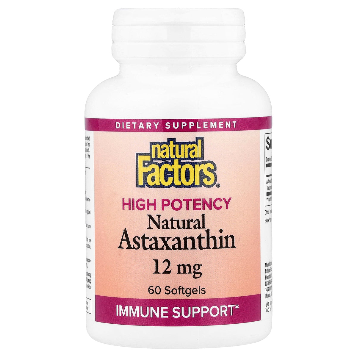 Natural Factors, Natural Astaxanthin, 12 mg, 60 Softgels