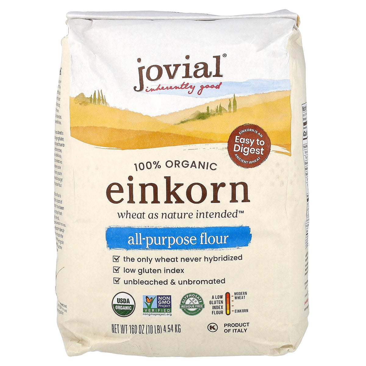 Jovial, Organic Einkorn All-Purpose Flour, 160 oz (4.54 kg)