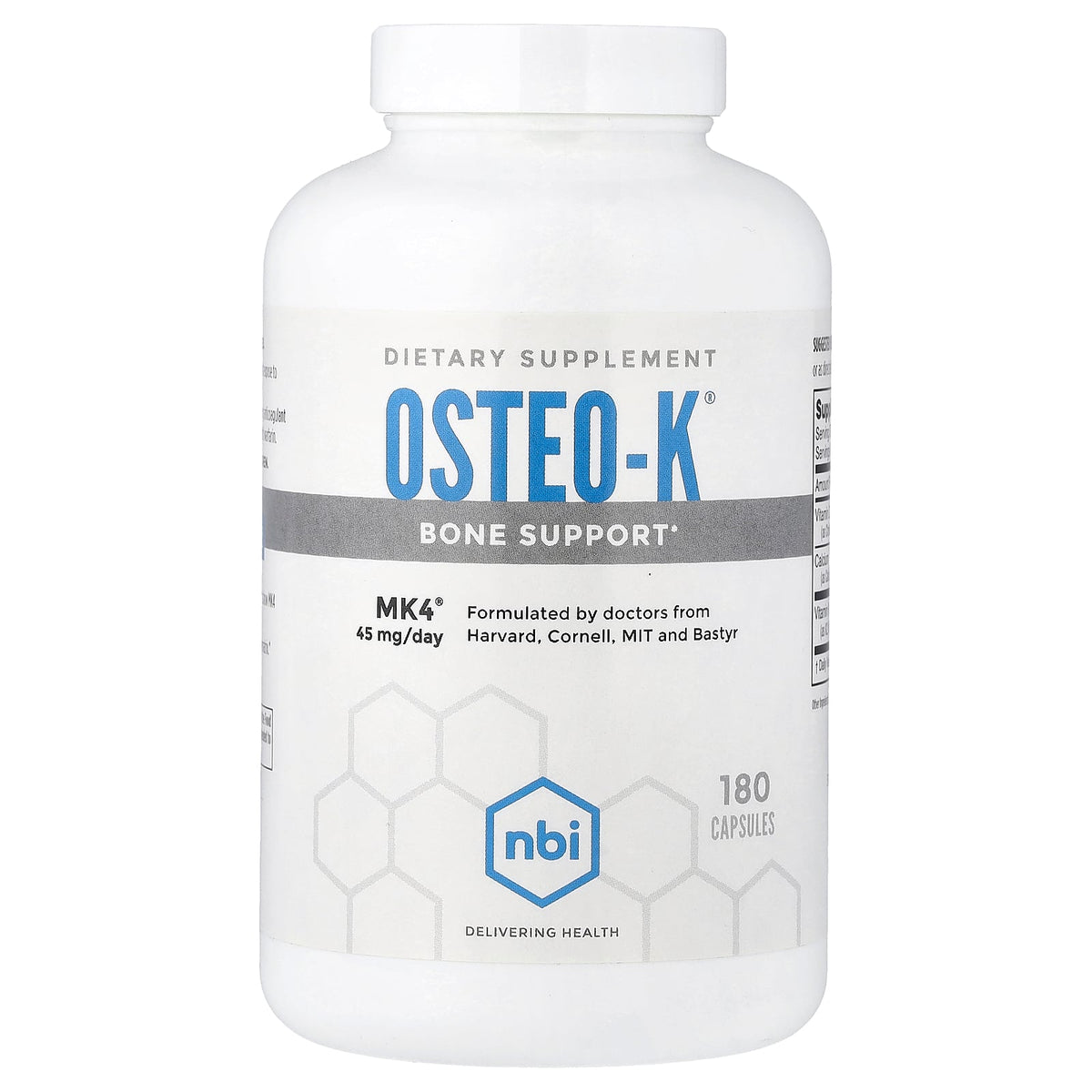 NBI, Osteo-K®, Bone Support, 180 Capsules