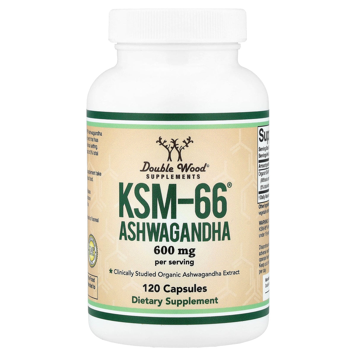 Double Wood Supplements, KSM66® Ashwagandha, 120 Capsules (300 mg per Capsule)