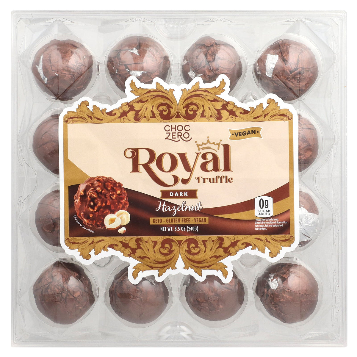 ChocZero, Royal Truffle, Dark, Hazelnut, 8.5 oz (240 g)