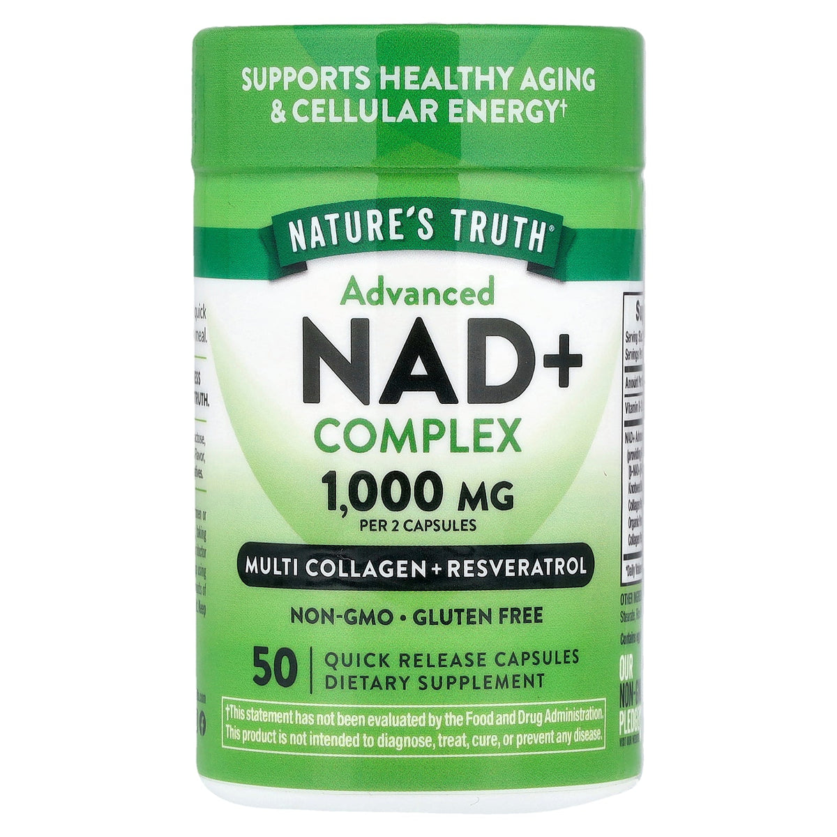 Nature's Truth, Advanced NAD+ Complex, 50 Quick Release Capsules