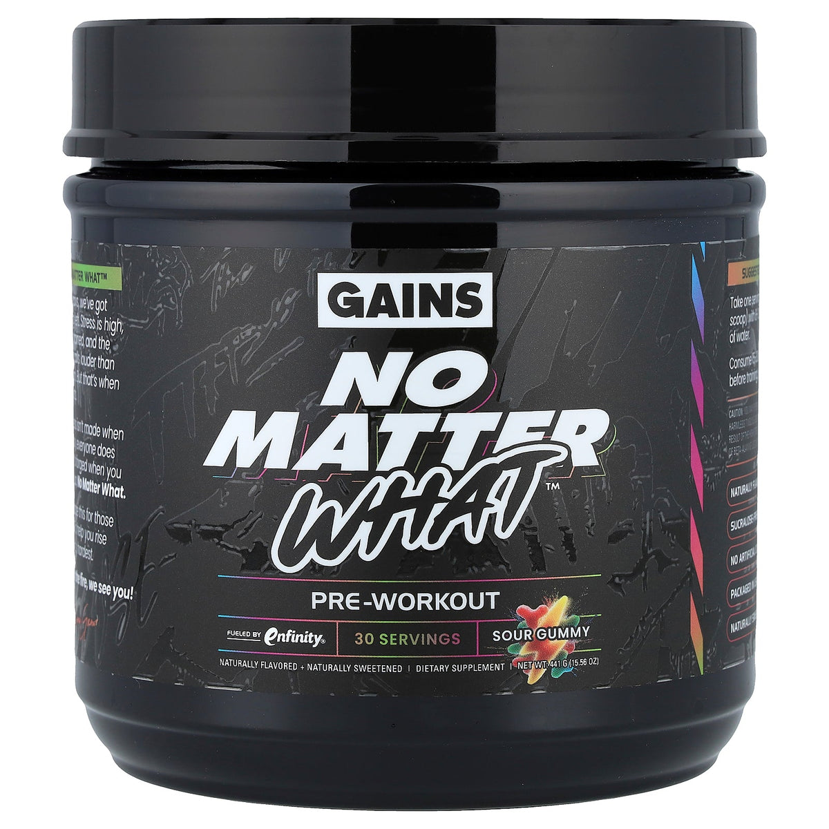 GAINS, No Matter What™, Pre-Workout, Sour Gummy, 15.56 oz (441 g)