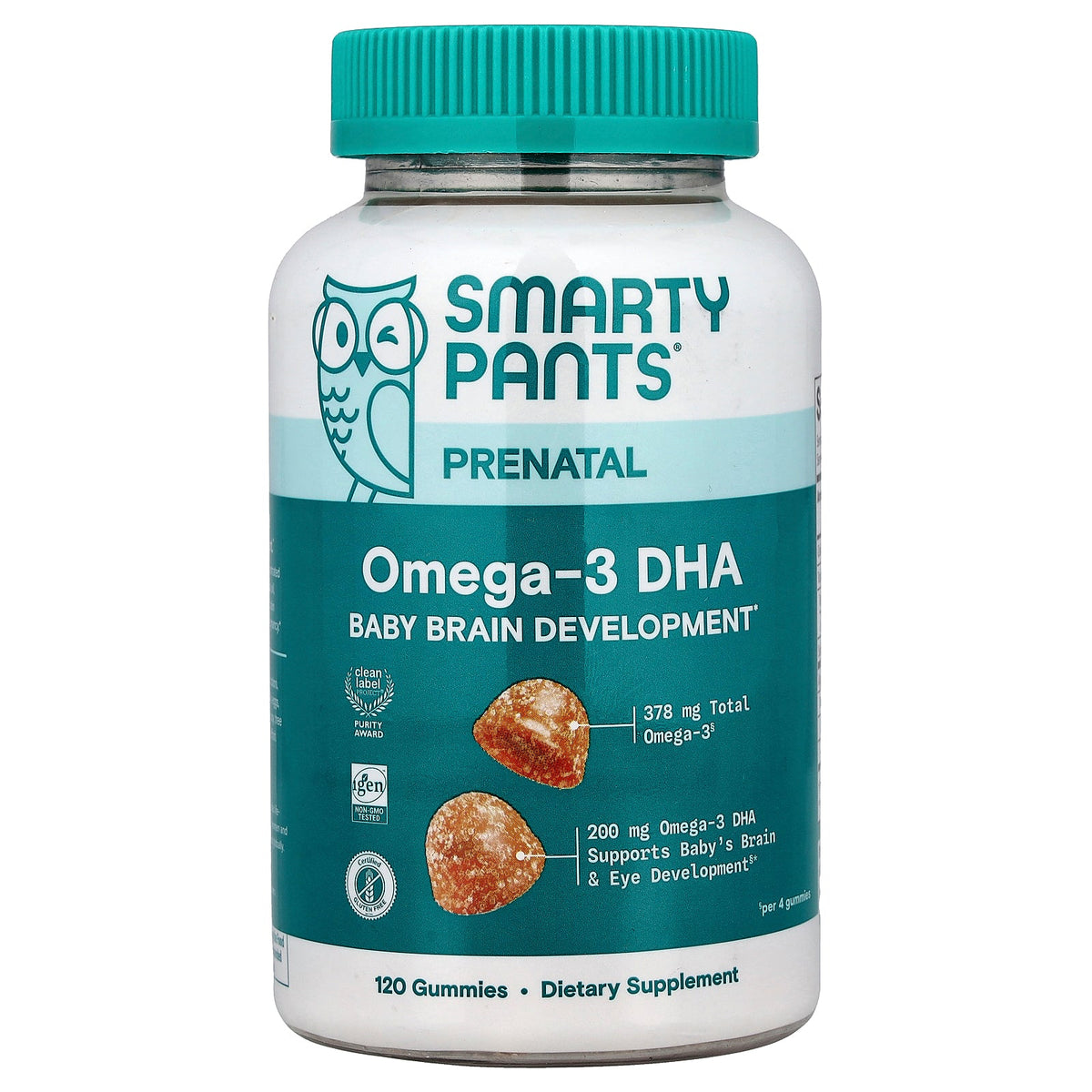 SmartyPants, Prenatal, Omega-3 DHA, Orange Lemon, 120 Gummies