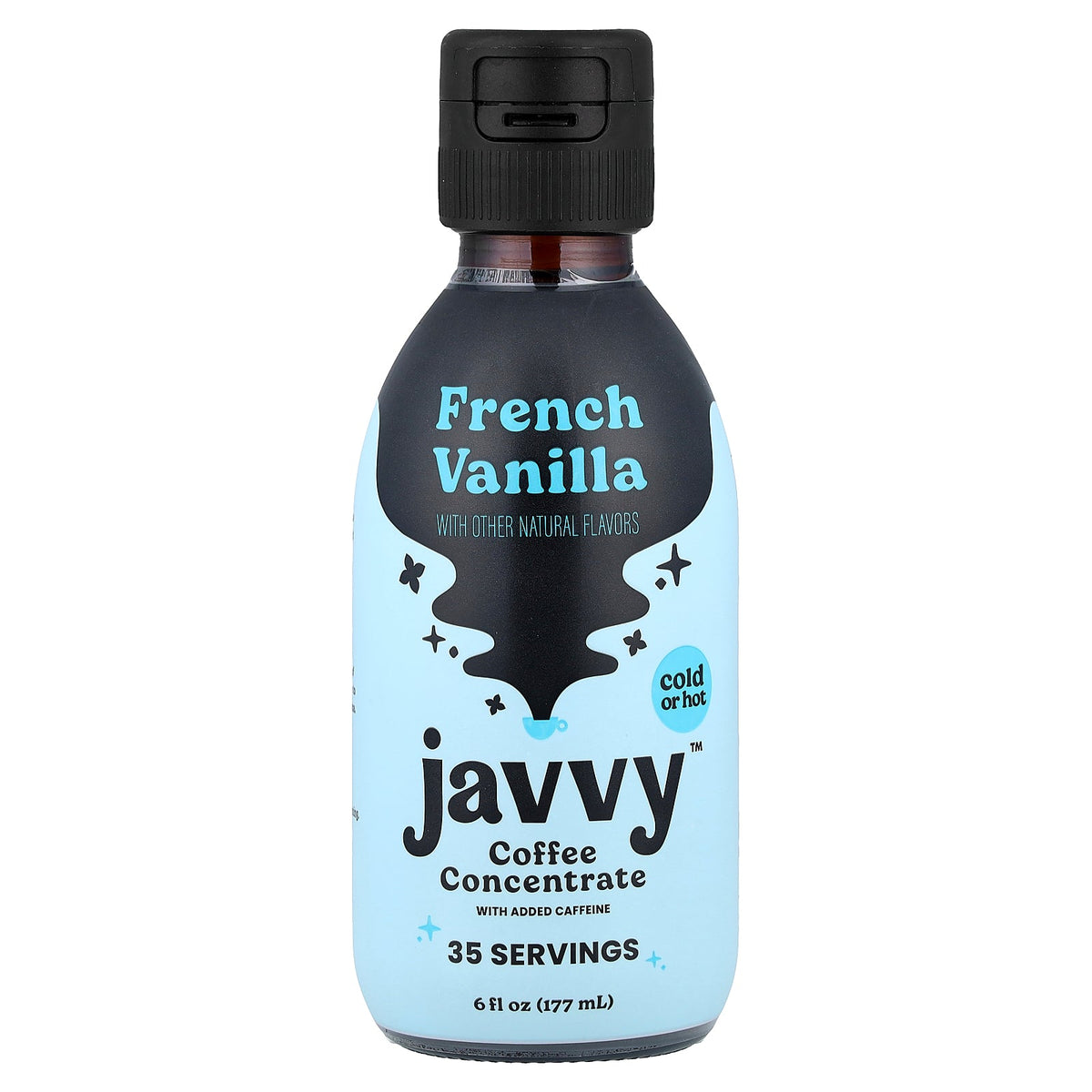 Javvy Coffee, Coffee Concentrate With Added Caffeine, French Vanilla, 6 fl oz (177 ml)