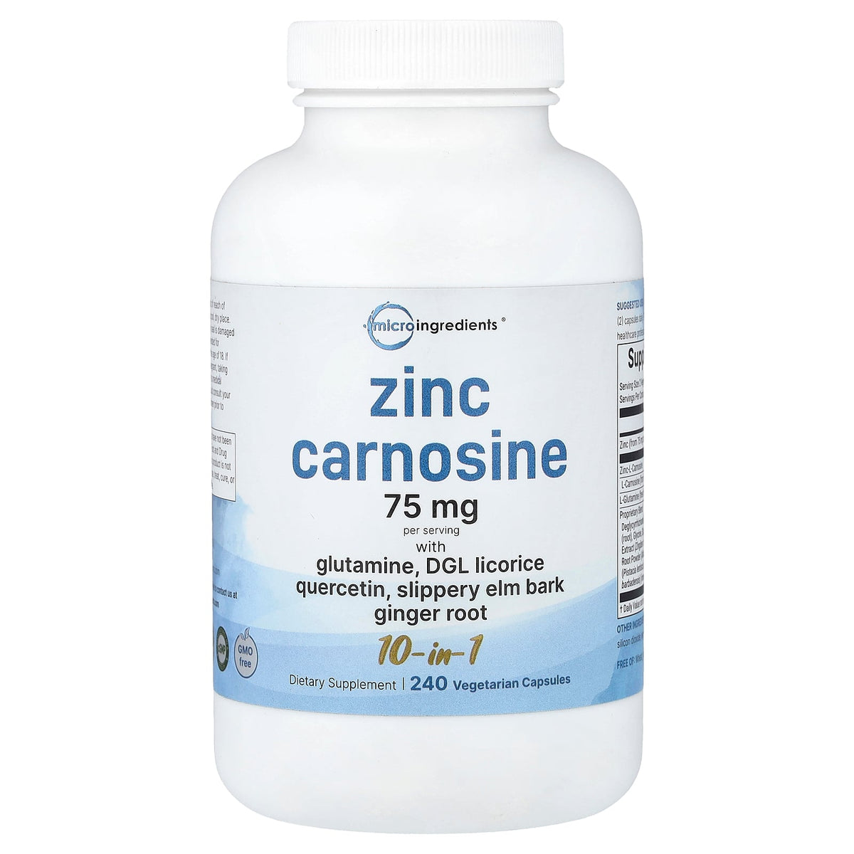 Micro Ingredients, Zinc Carnosine, 240 Vegetarian Capsules