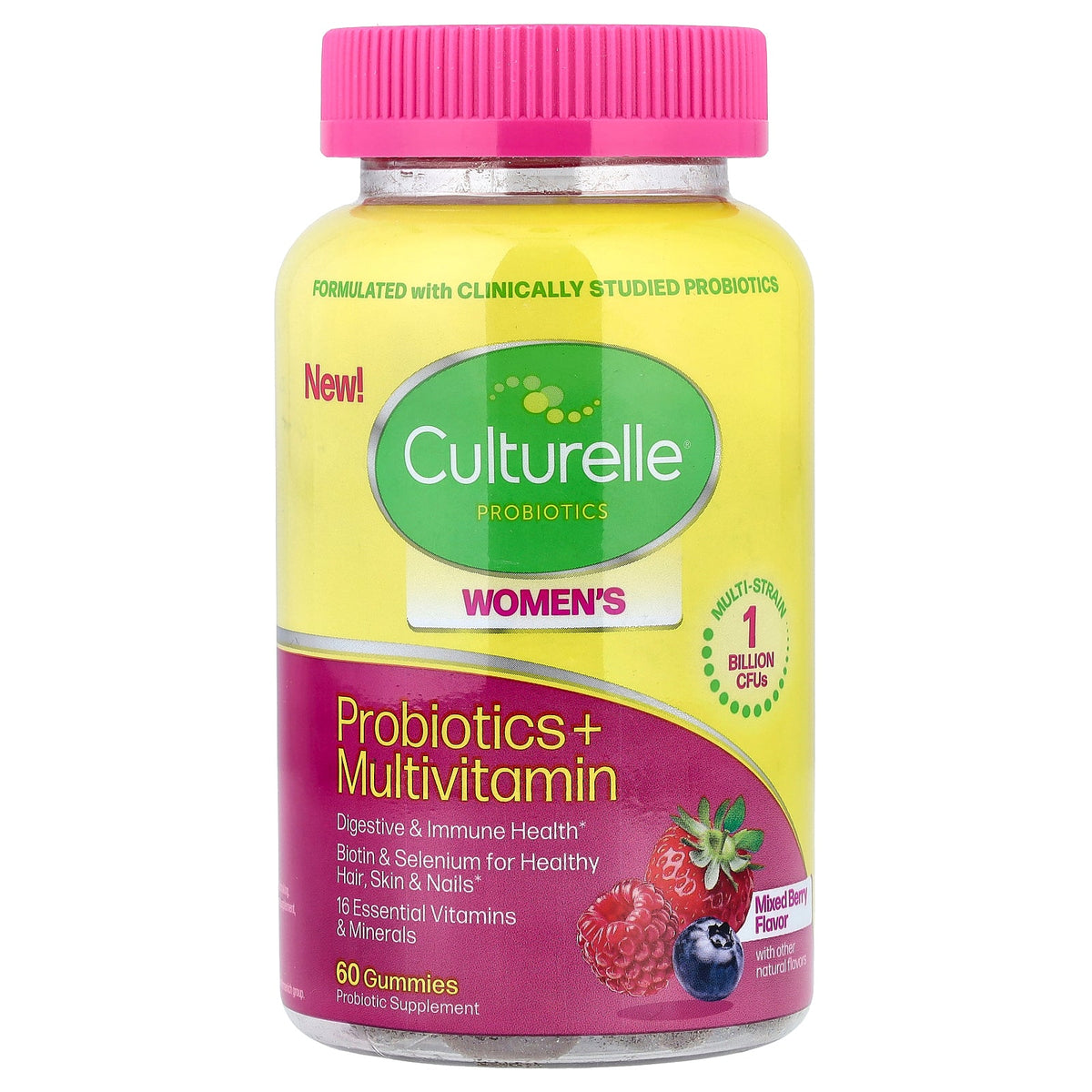 Culturelle, Probiotic's, Women's Probiotics + Multivitamin Gummies, Mixed Berry, 60 Gummies