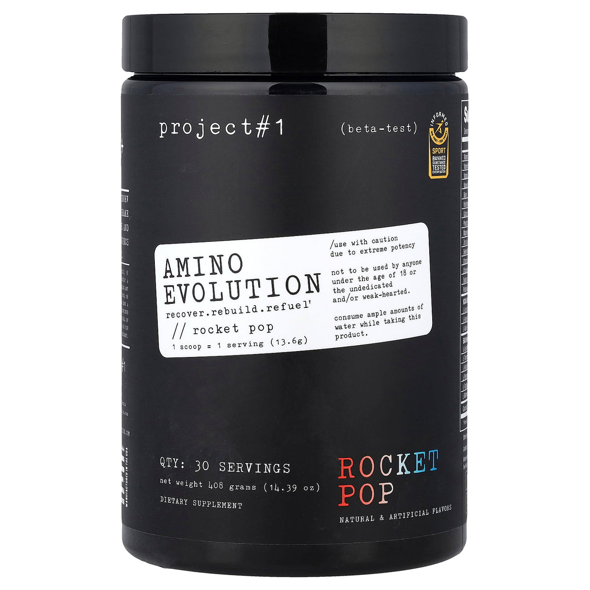 Project 1 Nutrition, Amino Evolution, Rocket Pop, 14.39 oz (408 g)