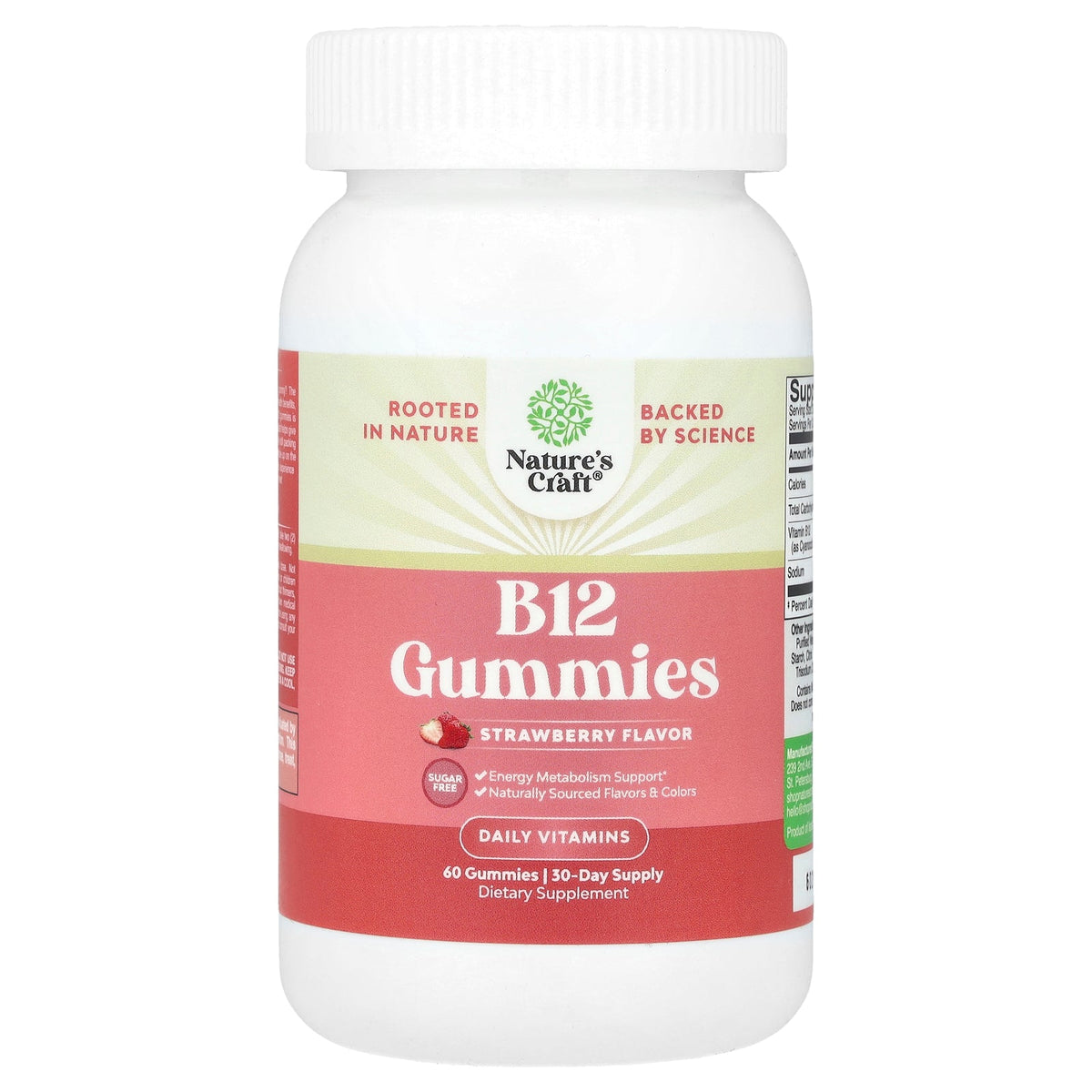 Nature's Craft, B12 Gummies, Strawberry, 60 Gummies