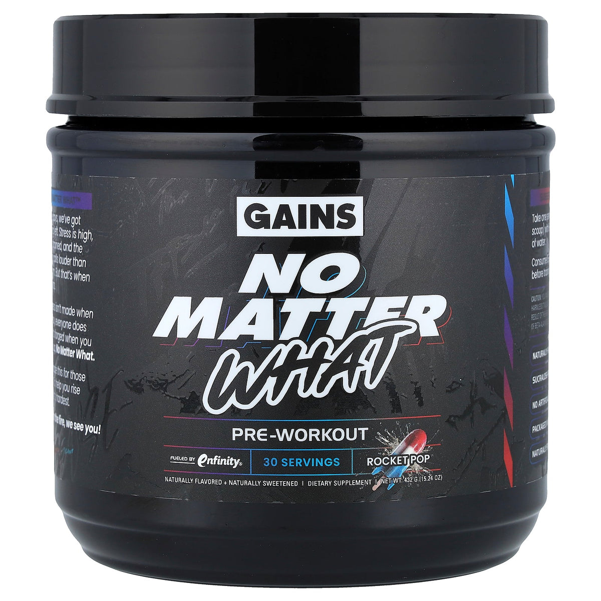 GAINS, No Matter What™, Pre-Workout, Rocket Pop, 15.24 oz (432 g)