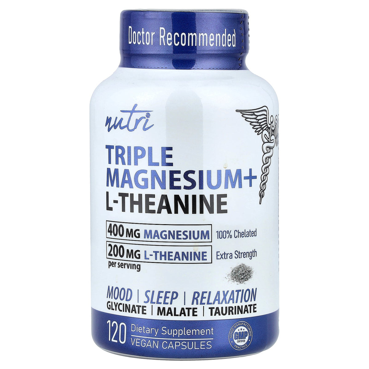 Nutri, Triple Magnesium + L Theanine, 120 Vegan Capsules