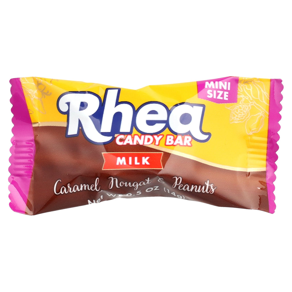 ChocZero, Rhea Candy Bar, Milk, Caramel, Nougat & Peanuts, 15 Mini Bars, 0.5 oz (14 g) Each